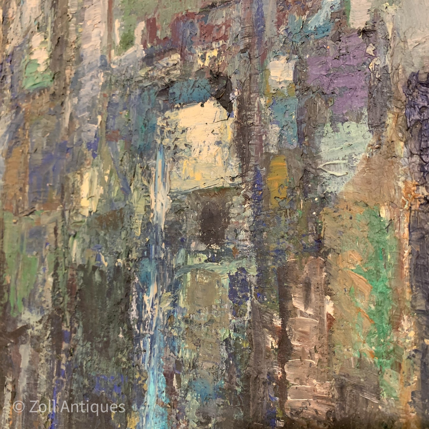 Villy Stenstrup Jensen (f.1919-1995) kubistisk oliemaleri på lærred.