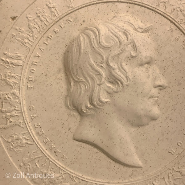 Antik G.Eichler Berlin gips medaljon forstillende Thorvaldsen, fra 1800 tallet