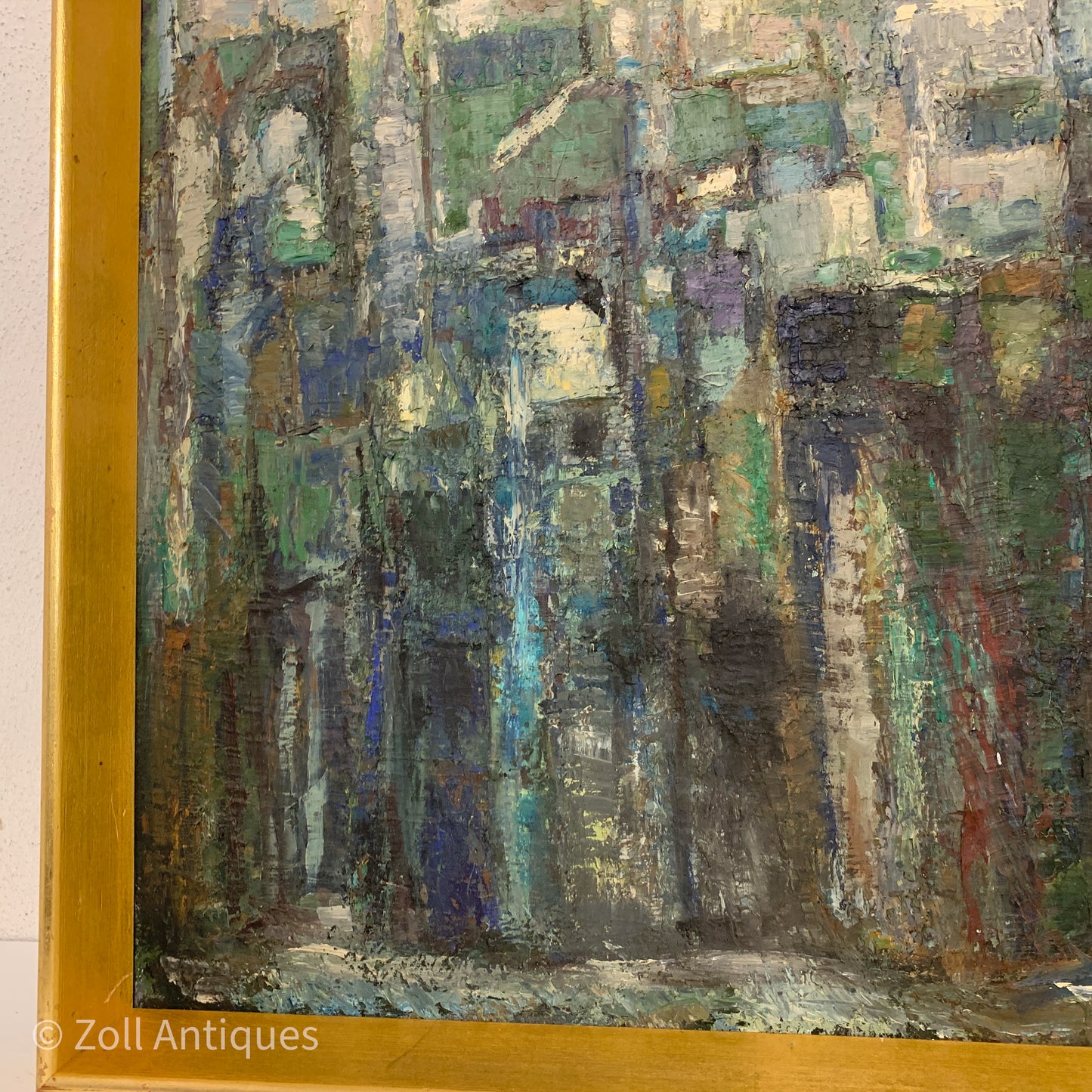 Villy Stenstrup Jensen (f.1919-1995) kubistisk oliemaleri på lærred.