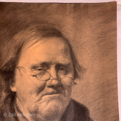 Henrik Schouboe (f.1876-1949) original portræt kultegning.