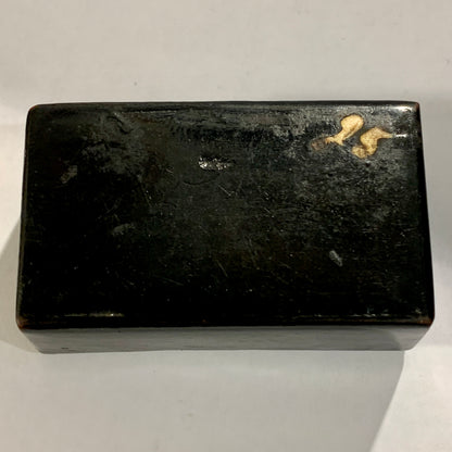 Viktoriansk sortlakeret pille æske, fra 1800 tallet