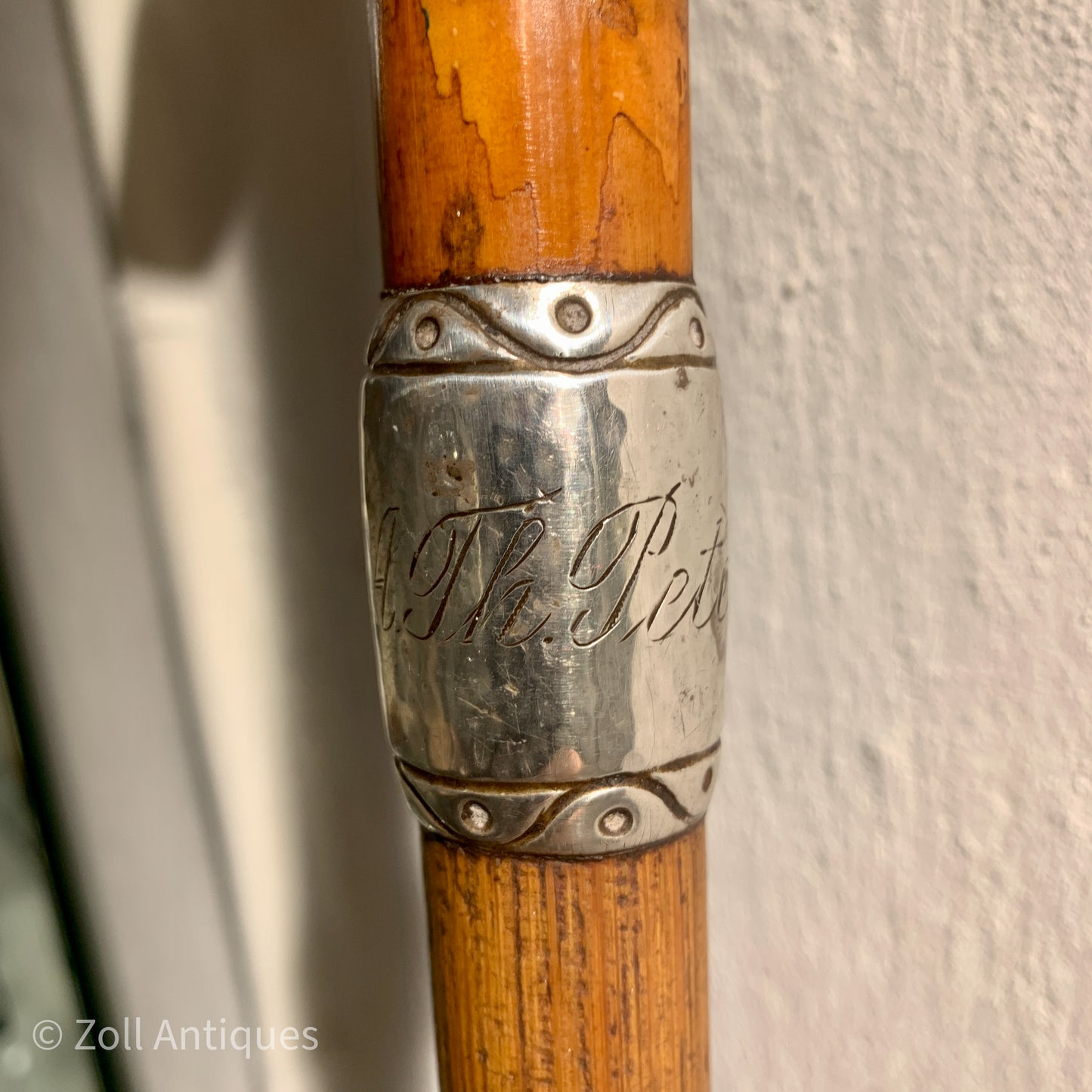 Kaj Georg Lendahi (1922 - 1967) antique silver &amp; manila cane