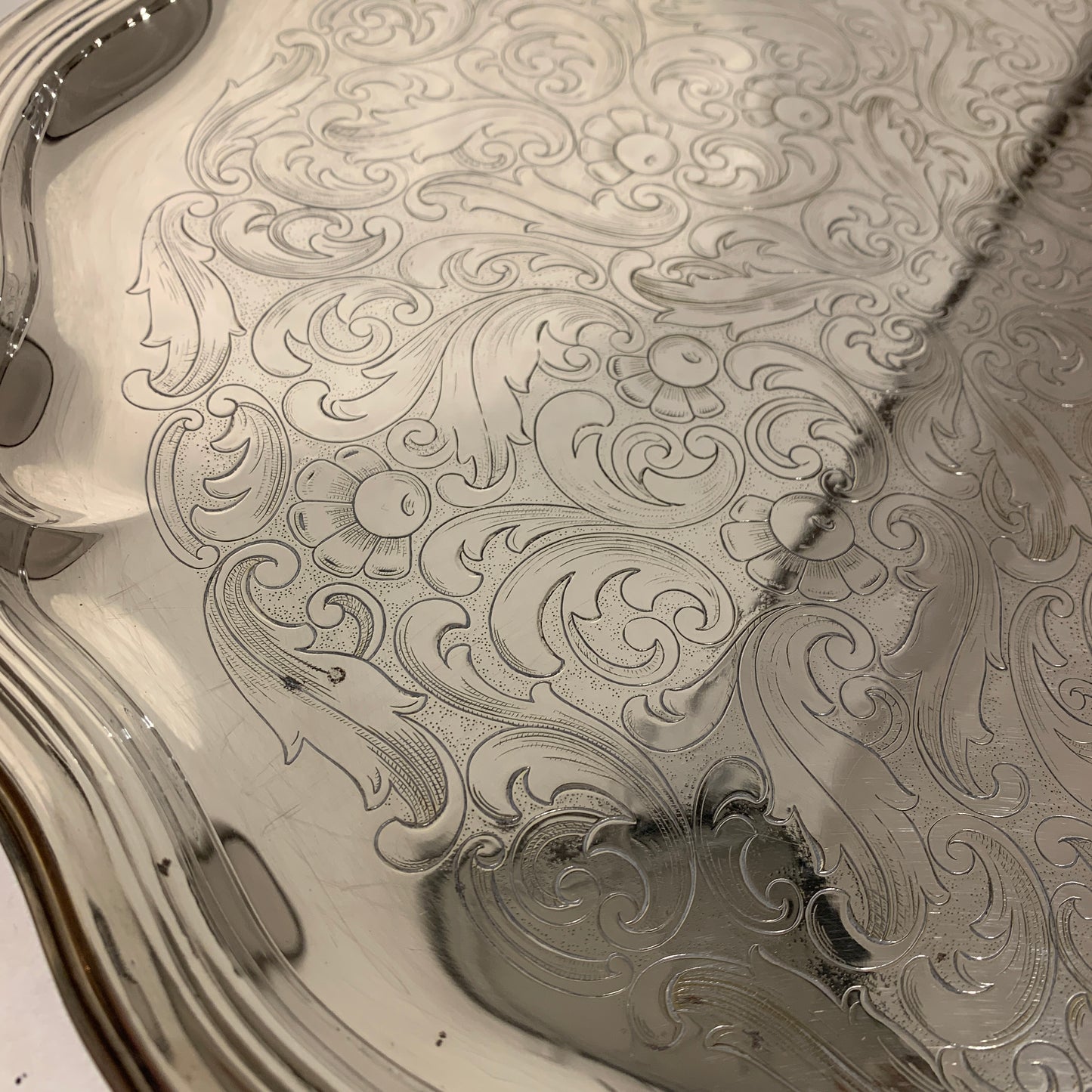 Vintage silver plated serving tray