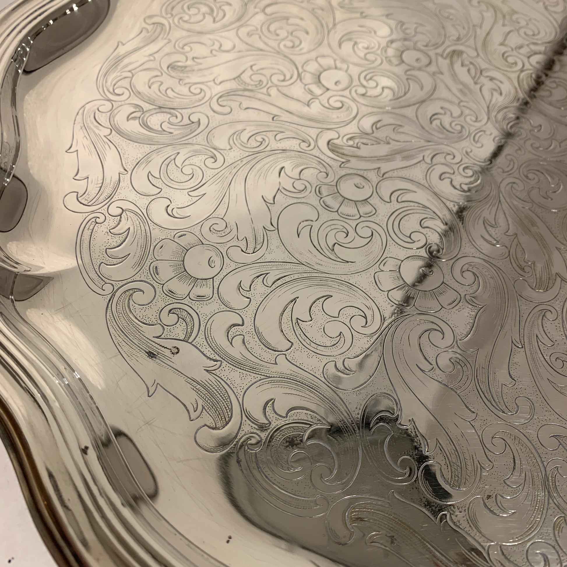 Vintage silver plated serving tray