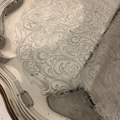 Vintage silver plated serving tray