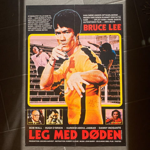 Original dansk Leg med døden Bruce Lee film plakat fra 1978