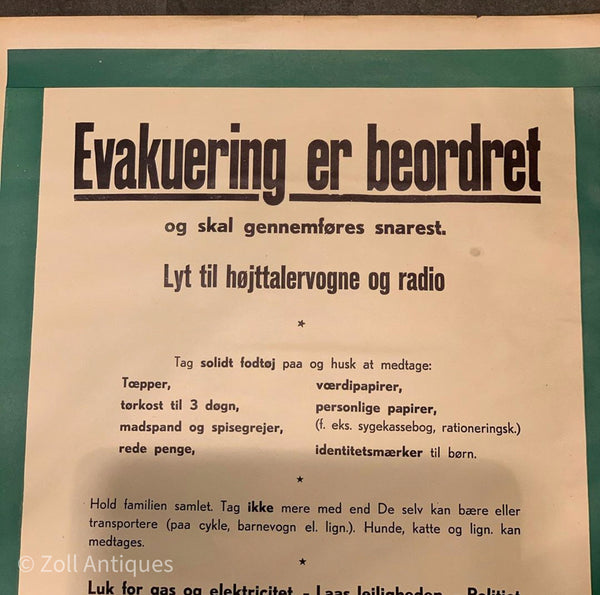 Vintage Politi evakuerings plakat