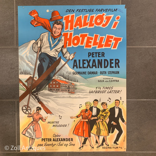 Original dansk Peter Alexander film plakat, fra 1950erne.