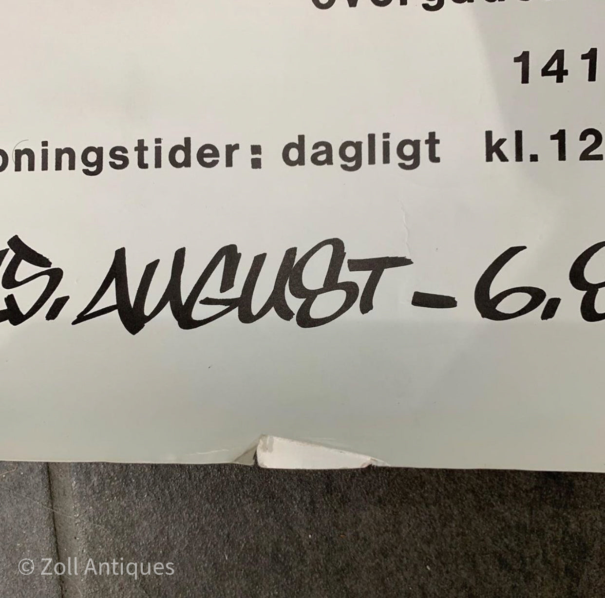 Original 1987 Graffiti galleri Ovengaden plakat