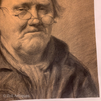 Henrik Schouboe (f.1876-1949) original portræt kultegning.