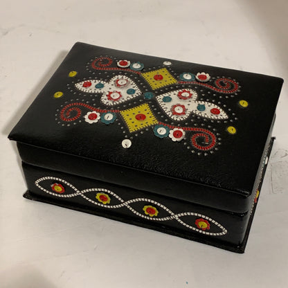 Vintage Yugoslavian leather jewelry box