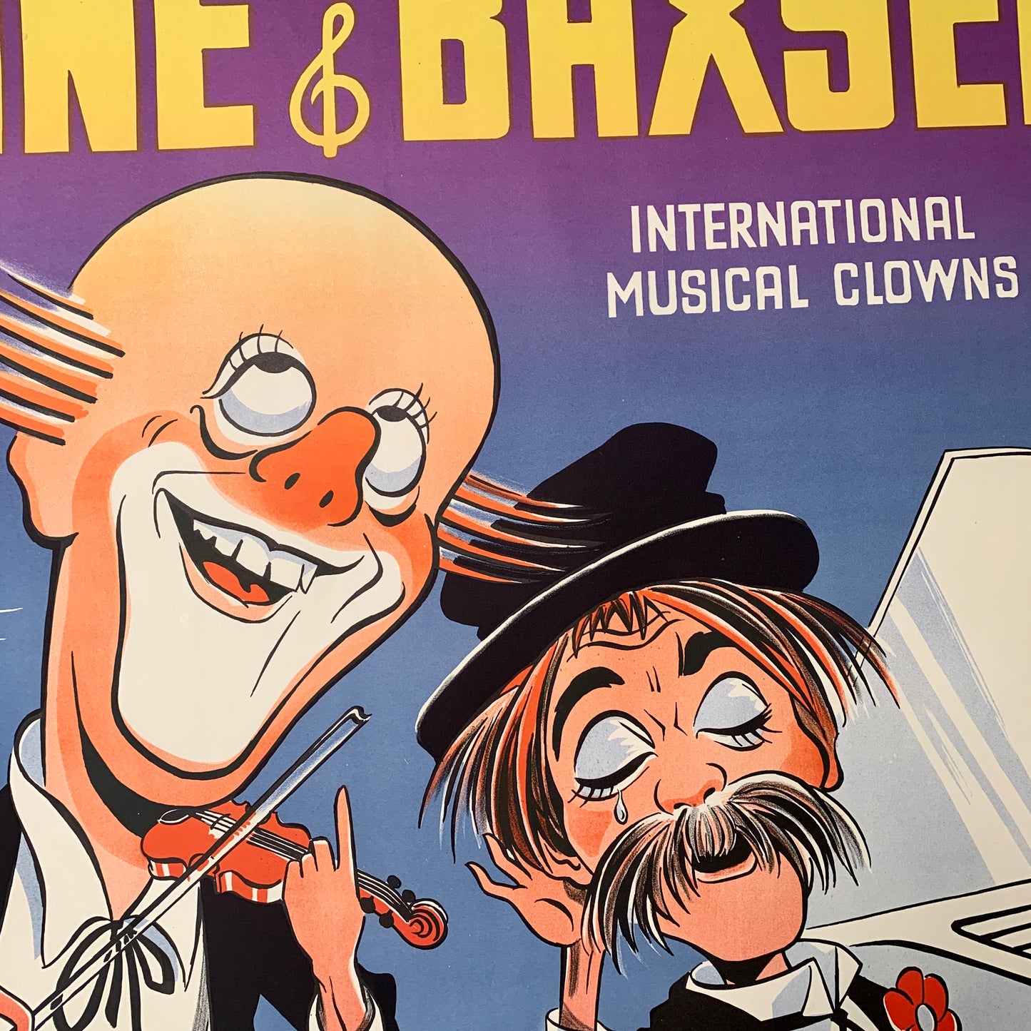 Original Dane &amp; Baxsen clown poster, from the 1960s.