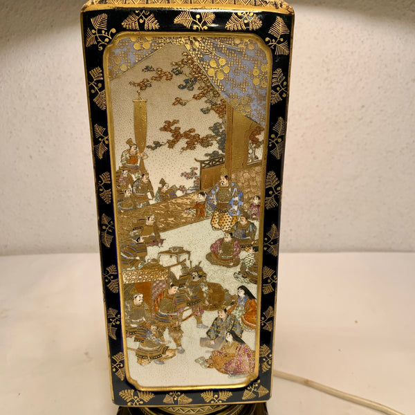 Antik Japansk Satsumi bordlampe, Meiji periode (1868-1912), fra ca. år 1880.