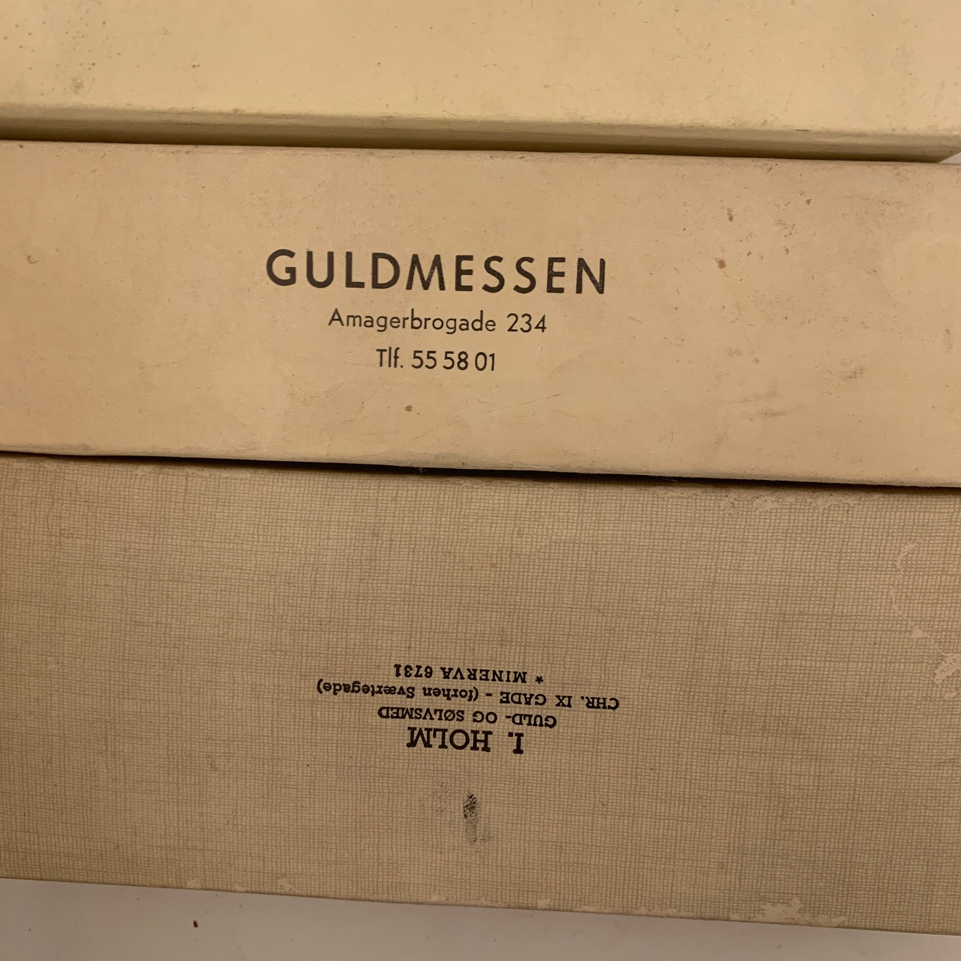 Samling vintage sølvbestik æsker