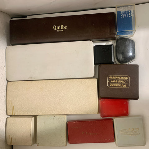Samling vintage smykkeæsker