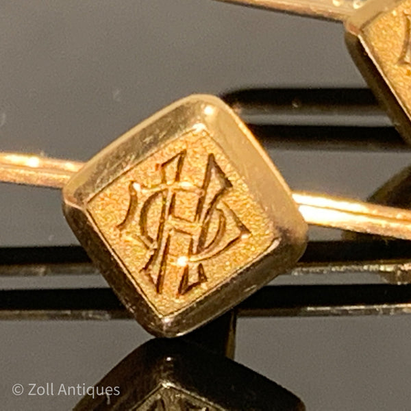 18 karat guld kraveknapper med monogram