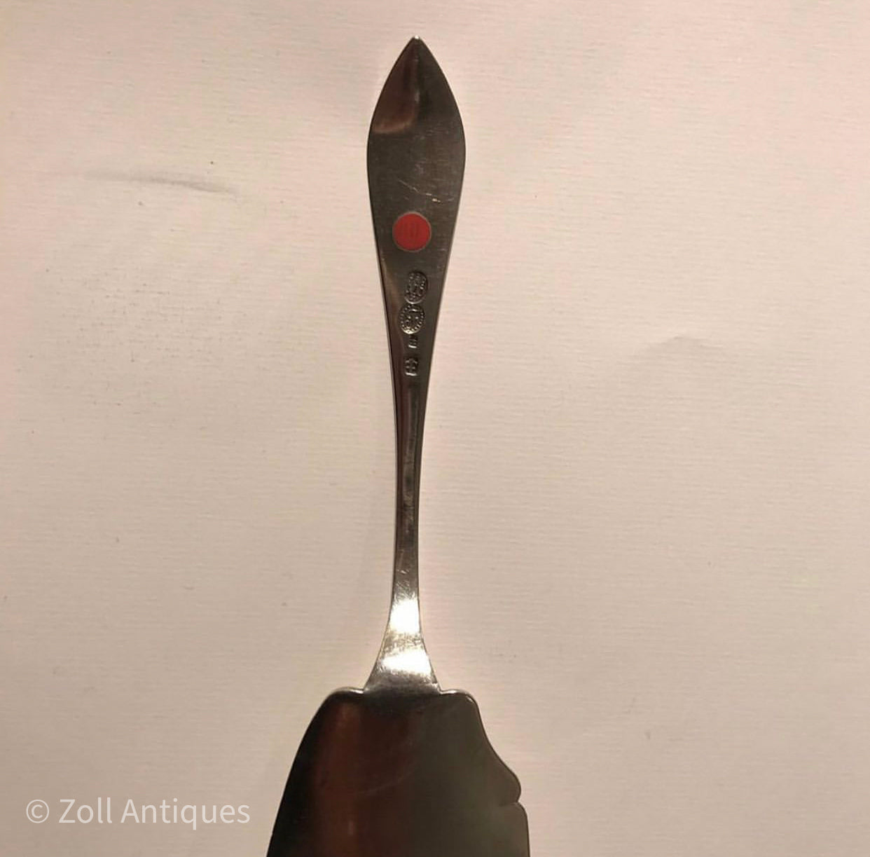 Hans Jacob Møller f.1778. Sølv Fiske Spatel