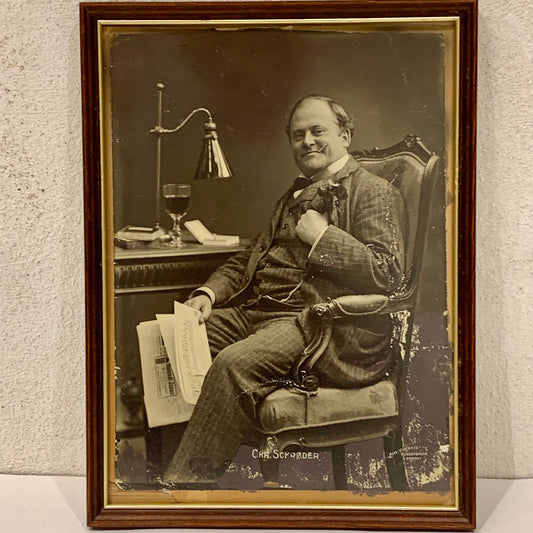 Antik fotografi af stumfilms skuespiller Chr. Schrøder