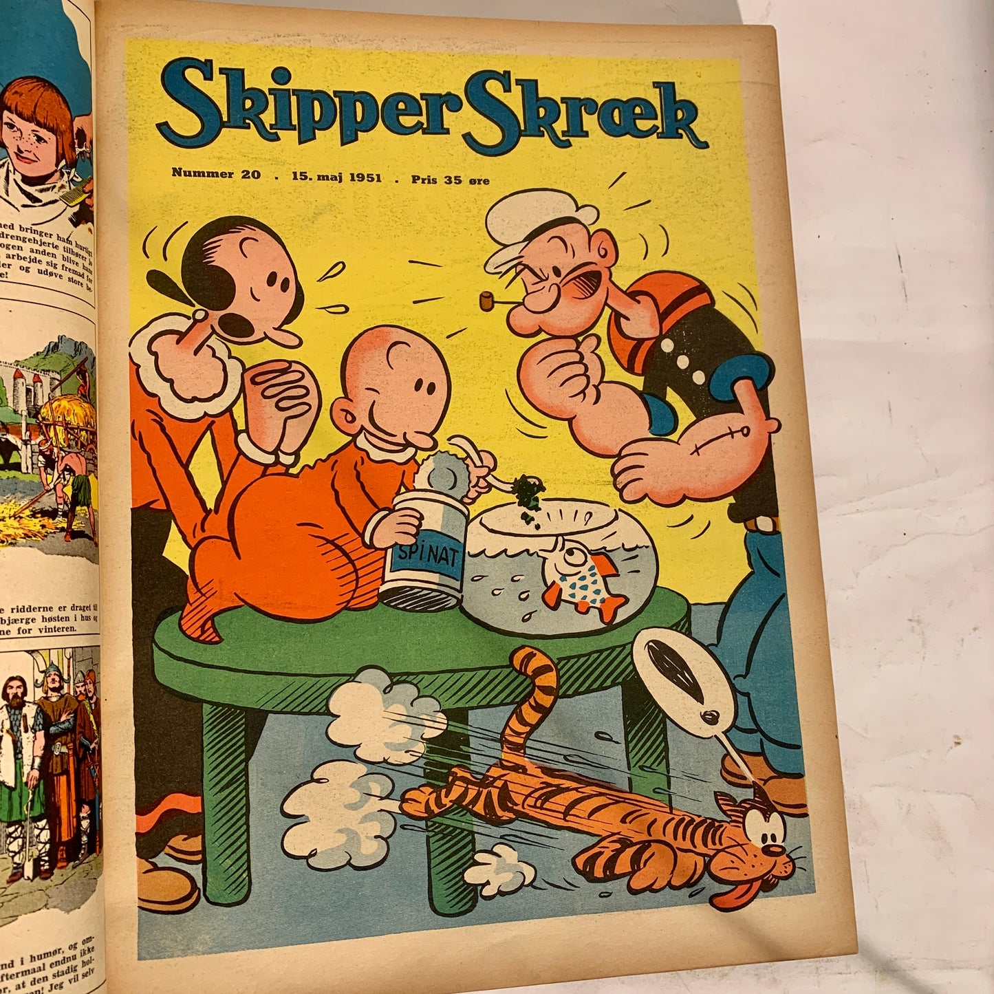 Skipper Skræk 1951 nr.1-52, 1.Udgave 1.Oplag, samlet i læderindbundet bog.