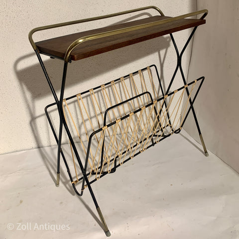 Vintage retro bord med avisholder, fra midt 1900 tallet.